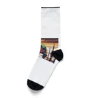 yo_yo_0903の筋トレをする恐竜 Socks