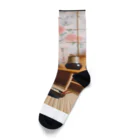 ベルギービールバー麦酒本舗公式グッズのラーメン猫３ Socks