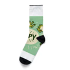 カエルグッズのHAPPYカエル5匹 Socks