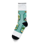 pandownloadのガラス瓶の中のヤシの木パンダ Socks