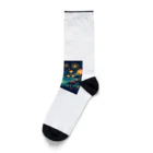 tanantの夏祭り、提灯が灯る下で花火をみている Socks