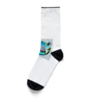 海の幸のカリブ海と船 Socks