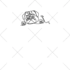 パグ PUG ぱぐ  OHMAI GALLERYのパグ一筆書Tシャツ ソックス