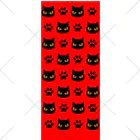 mkumakumaの黒猫と足跡赤 Socks