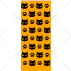 mkumakumaの黒猫と足跡黄 Socks