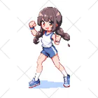 シロクマペンギンのドット絵体操服の女の子 ソックス