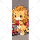 ganeshaの可愛いライオンとおもちゃの消防車 ソックス