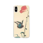 SONOTENI-ARTの024-002　歌川広重　『ポピーとスズメ』　クリア　スマホケース　iPhone XS/X専用デザイン　CC2 Soft Clear Smartphone Case