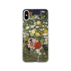 SONOTENI-ARTの005-011　ゴッホ　『花瓶の花のブーケ』　クリア　スマホケース　iPhone XS/X専用デザイン　CC2 ソフトクリアスマホケース