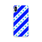 カラフル☆ライフのキュート☆ブルー☆ストライプ Soft Clear Smartphone Case