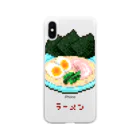 m :)のラーメン Soft Clear Smartphone Case