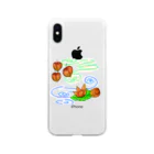 Lily bird（リリーバード）のホオズキ 水紋背景（和柄） Soft Clear Smartphone Case