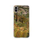 Art Baseの熱帯嵐のなかのトラ / アンリ・ルソー(Tiger in a Tropical Storm(Surprised!)1891) Soft Clear Smartphone Case