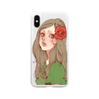 Anriの花飾りの少女 Soft Clear Smartphone Case
