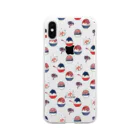 IZANAMI by Akane Yabushitaの【日本レトロ#23】かき氷（パターン） Soft Clear Smartphone Case