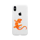 りっちゃん🦖のクレステッドゲッコー×紅葉 Soft Clear Smartphone Case