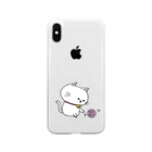 しょうゆごはんのつり目にゃんこ Soft Clear Smartphone Case