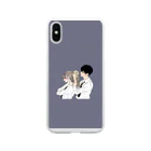 ダンナツのカップルスマホケース くすみブルー Soft Clear Smartphone Case