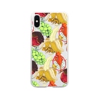 檸檬飴のクレステッドゲッコー×フルーツ盛り合わせ Soft Clear Smartphone Case