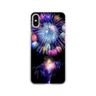 antartの花火柄４ Soft Clear Smartphone Case