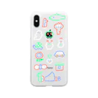 桜のネオン　iPhoneXS/X Soft Clear Smartphone Case