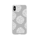 sonoteniの北欧　花柄　アジサイ　1　グレー　#209 Soft Clear Smartphone Case