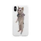 りずママの立ち猫華っち Soft Clear Smartphone Case