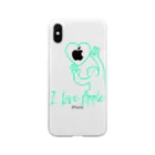 P.P.PのI Love Apple スマホケース グリーン Soft Clear Smartphone Case