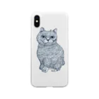 筆ペンどうぶつの猫さん Soft Clear Smartphone Case