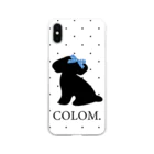 コロ。COLOM.犬いぬdogリボングッズ.の【コロ。COLOM.】ホワイト水玉！トイプードル！かわいい！人気犬DOGグッズ！ といぷーどる Soft Clear Smartphone Case