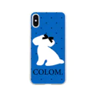 コロ。COLOM.犬いぬdogリボングッズ.の【コロ。COLOM.】ブルードット水玉！トイプードル！かわいい！人気犬DOGグッズ！ といぷーどる ソフトクリアスマホケース