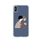 ダンナツのカップルスマホケース ネイビー Soft Clear Smartphone Case