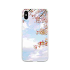 Tio Heartilの空と桜 Soft Clear Smartphone Case