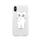 いちごのネコのたってるねこちゃん Soft Clear Smartphone Case