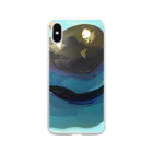 Yuri_Paintingのブラックプラム Soft Clear Smartphone Case