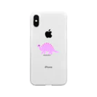 Wakameleonの眠たいキョウリュウ　ピンク Soft Clear Smartphone Case