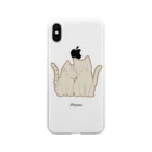 かわいいもののおみせ　いそぎんちゃくの仲良し猫　鯖トラ&灰 Soft Clear Smartphone Case