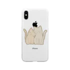 かわいいもののおみせ　いそぎんちゃくの仲良し猫　キジトラ&灰 Soft Clear Smartphone Case