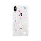 プリズモリイの箱の魔法少女のゆめかわステッキ&パステルカラーの魔法玉石 Soft Clear Smartphone Case