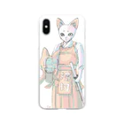 Tio Heartilの剣道ねこさん Soft Clear Smartphone Case