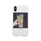 スパイダーマッのジントニックと私の手 Soft Clear Smartphone Case