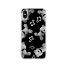 💜Salon de Lucia💜のPeek-a-boo CROSS Teddy Monochrome Random Soft Clear Smartphone Case