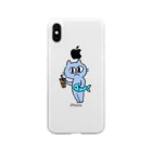 あkrのねこのタピオカさん　青 Soft Clear Smartphone Case