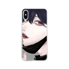 KAJIRIの黒マスクの男の子 Soft Clear Smartphone Case