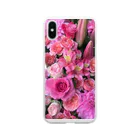 ミーミーショップのピンクの花束【お花シリーズ】 Soft Clear Smartphone Case