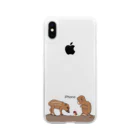 prunelleの小猿と瓜坊ときのこ Soft Clear Smartphone Case