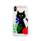 catdaylife.の猫の日暮らしのラッキーくん Soft Clear Smartphone Case