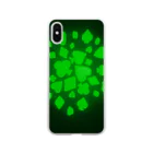 #808の緑トランプの花火 Soft Clear Smartphone Case