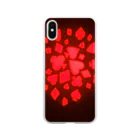 #808の赤トランプの花火 Soft Clear Smartphone Case