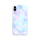 Kobanaの水玉と多角形の柄（青） Soft Clear Smartphone Case